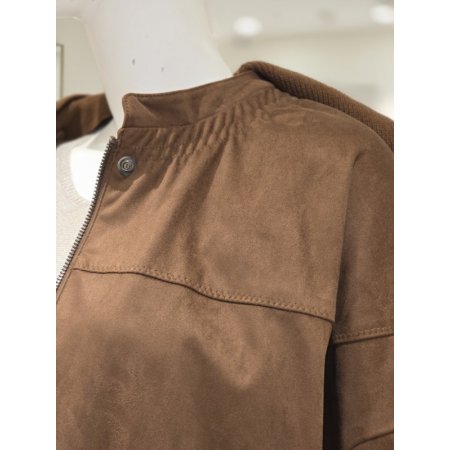 스웨이드 후드집업 자켓