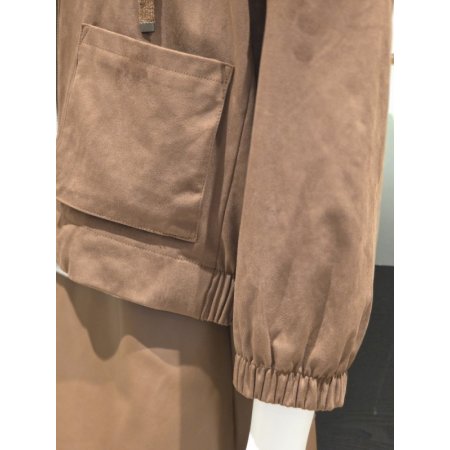 스웨이드 후드집업 자켓