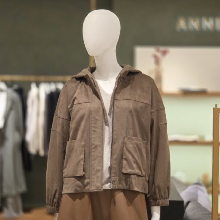 스웨이드 후드집업 자켓