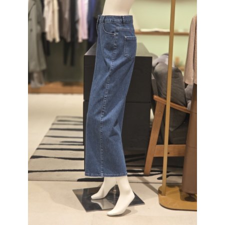 스트라이프 와이드데님팬츠