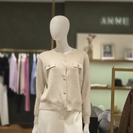 금장단추 라운드가디건