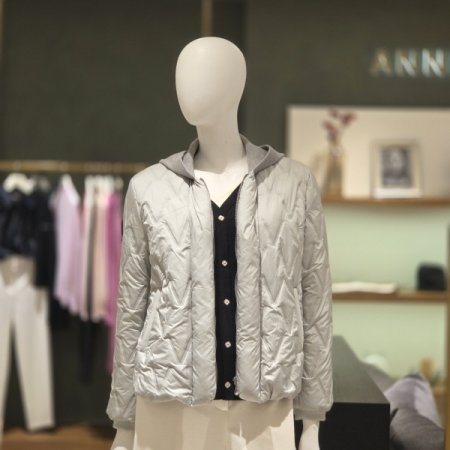 패턴퀼팅 후드패딩