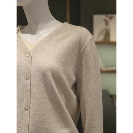 단추장식V넥니트