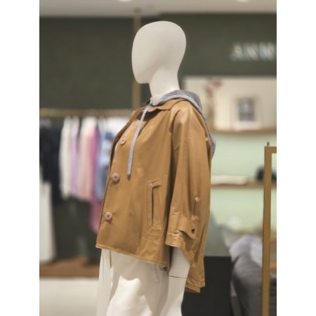 후드탈부착양가죽자켓