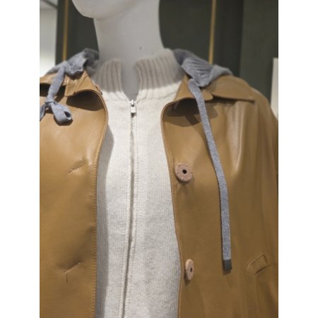 후드탈부착양가죽자켓