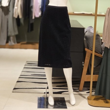 스웨이드 레이스스커트