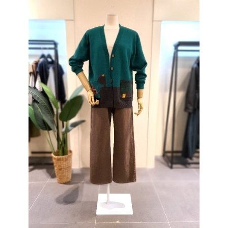 토끼 마을 버튼 가디건