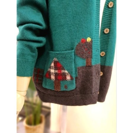 토끼 마을 버튼 가디건