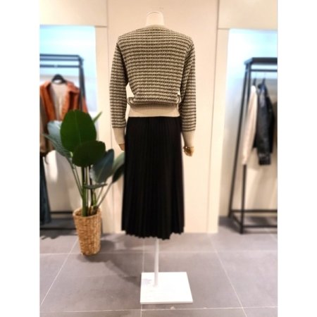 수란 플리츠 밴딩스커트 블랙