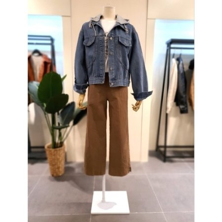 동글 후드 탈부착 청자켓 블루