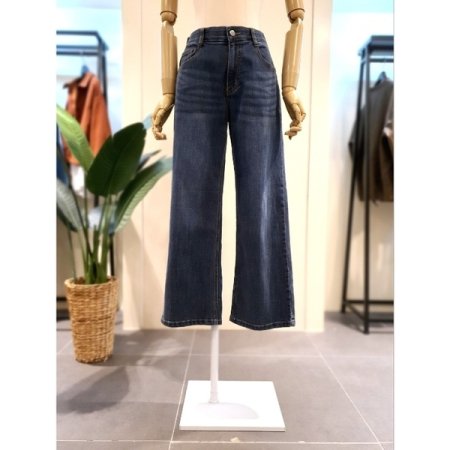 솔트 워싱 와이드 밴딩 청바지