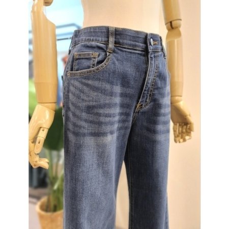 솔트 워싱 와이드 밴딩 청바지