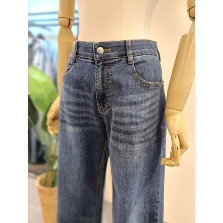 솔트 워싱 와이드 밴딩 청바지