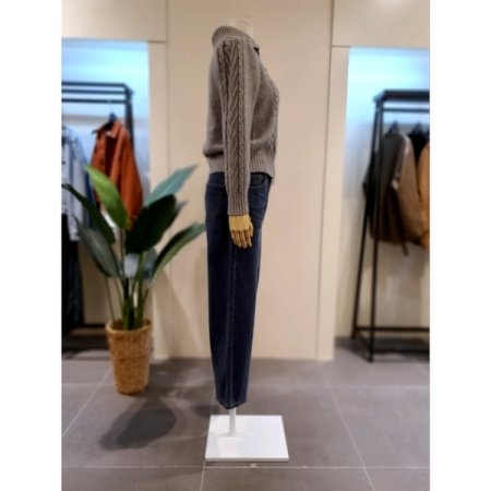 솔트 워싱 와이드 밴딩 청바지