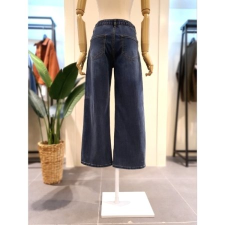 솔트 워싱 와이드 밴딩 청바지