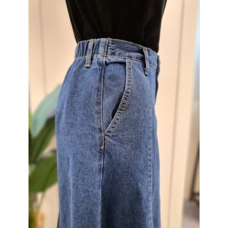 플레잉 데님 플레어 롱 스커츠