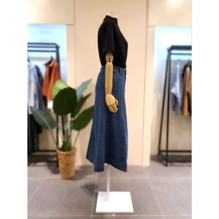플레잉 데님 플레어 롱 스커츠