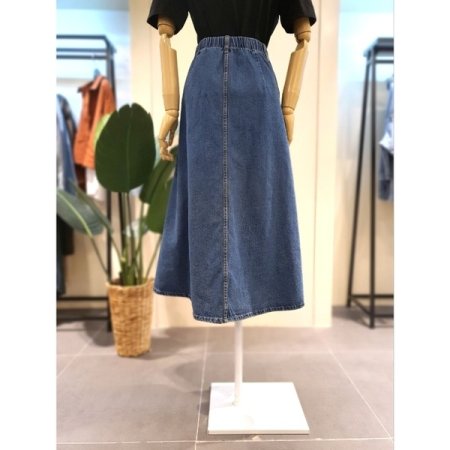 플레잉 데님 플레어 롱 스커츠