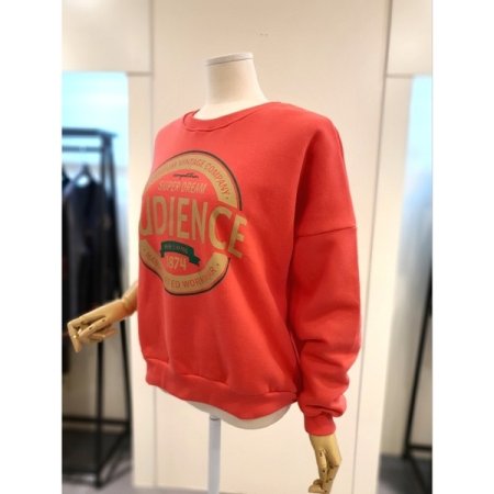 1874 레터링 기모 맨투맨 레드