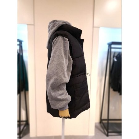 후드 일체형 스트링 패딩 점퍼