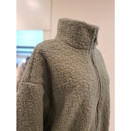 뽀글 하프 집업 점퍼 카키