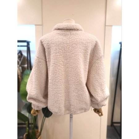 뽀글 하프 집업 점퍼 카키