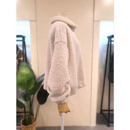 뽀글 하프 집업 점퍼 아이보리