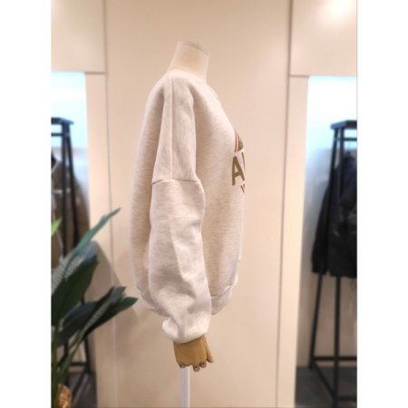 1874 레터링 기모 맨투맨 오트밀