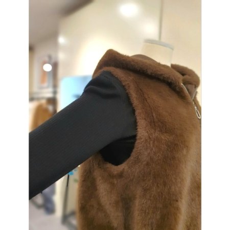 에코 후드 집업 베스트 브라운