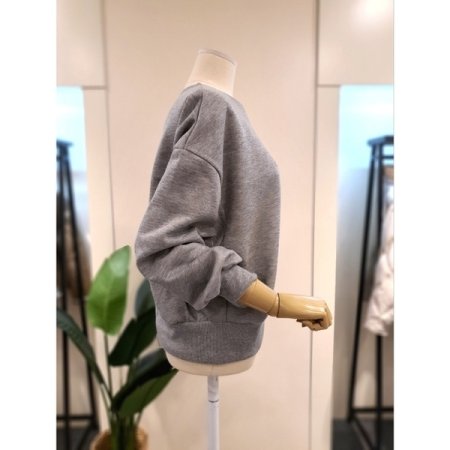 컨피 자수 기모 맨투맨 그레이