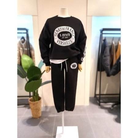 헨리 기모 맨투맨 세트 그레이