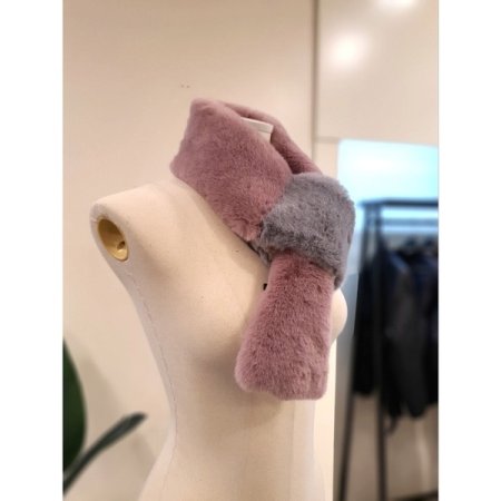 에코 리버스 퍼 머플러 핑크