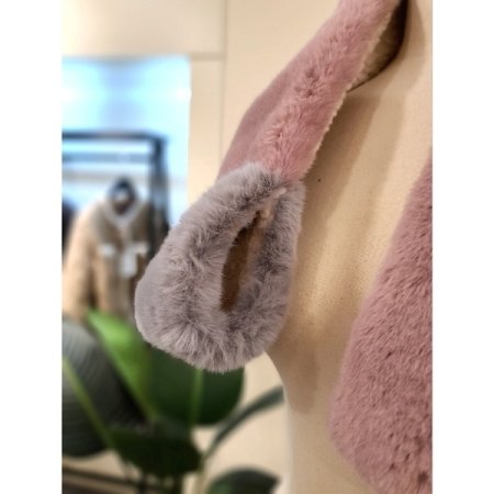 에코 리버스 퍼 머플러 핑크