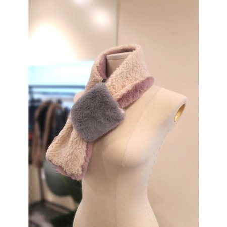 에코 리버스 퍼 머플러 핑크