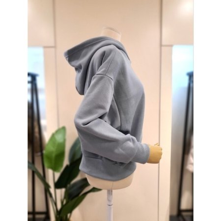 와우 기모 후드 티셔츠 스카이블루