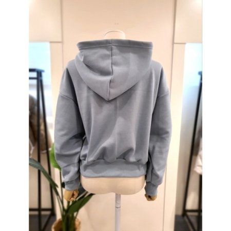 와우 기모 후드 티셔츠 스카이블루