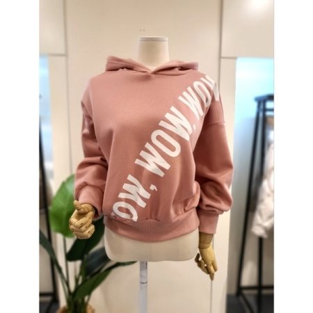 와우 기모 후드 티셔츠 스카이블루