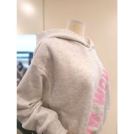 와우 기모 후드 티셔츠 오트밀