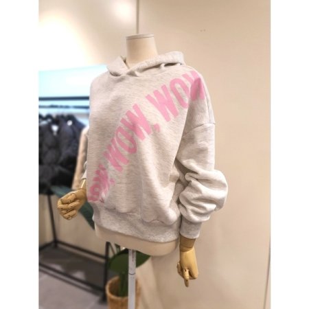 와우 기모 후드 티셔츠 오트밀