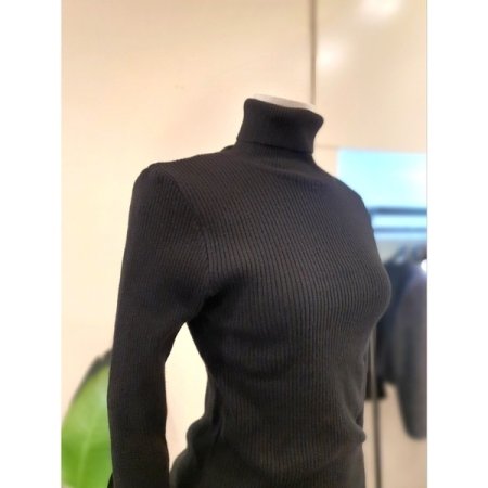 램스 골지 폴라 풀오버 블랙