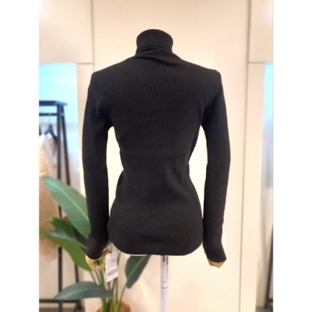 램스 골지 폴라 풀오버 블랙