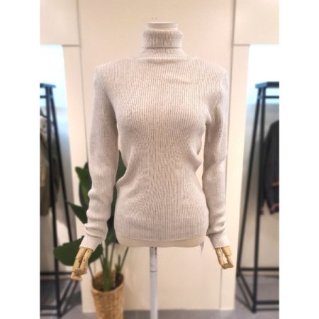 램스 골지 폴라 풀오버 블랙