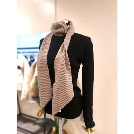 플래그 헤링본 머플러 베이지