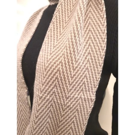 플래그 헤링본 머플러 베이지