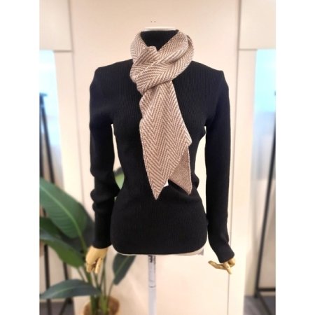 플래그 헤링본 머플러 베이지