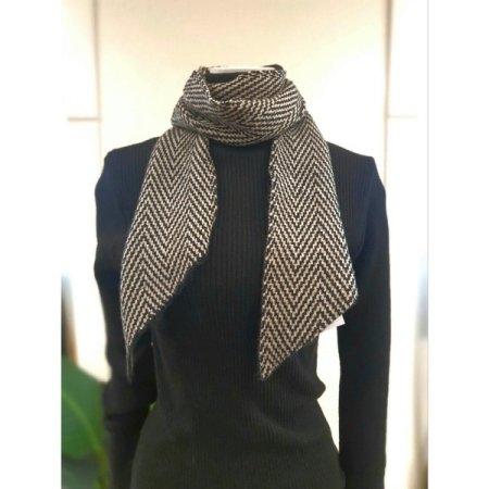 플래그 헤링본 머플러 베이지