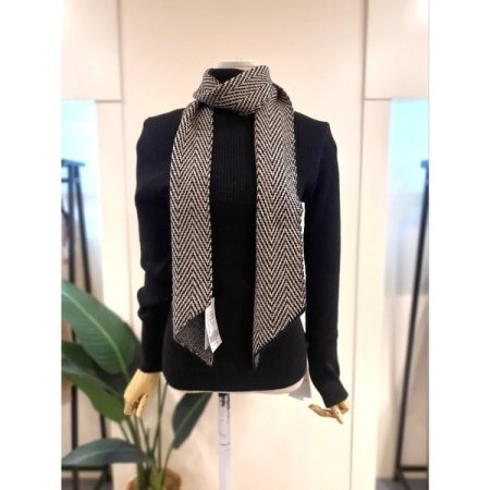 플래그 헤링본 머플러 베이지