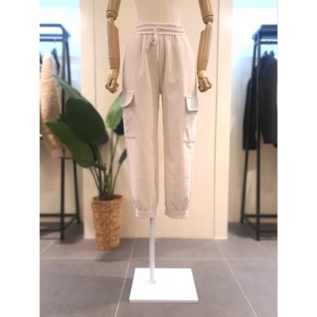 양털 안감 카코 조거 팬츠 아이보리