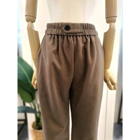 솔리드 세미 베기 밴딩 팬츠 브라운