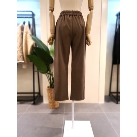 솔리드 세미 베기 밴딩 팬츠 브라운